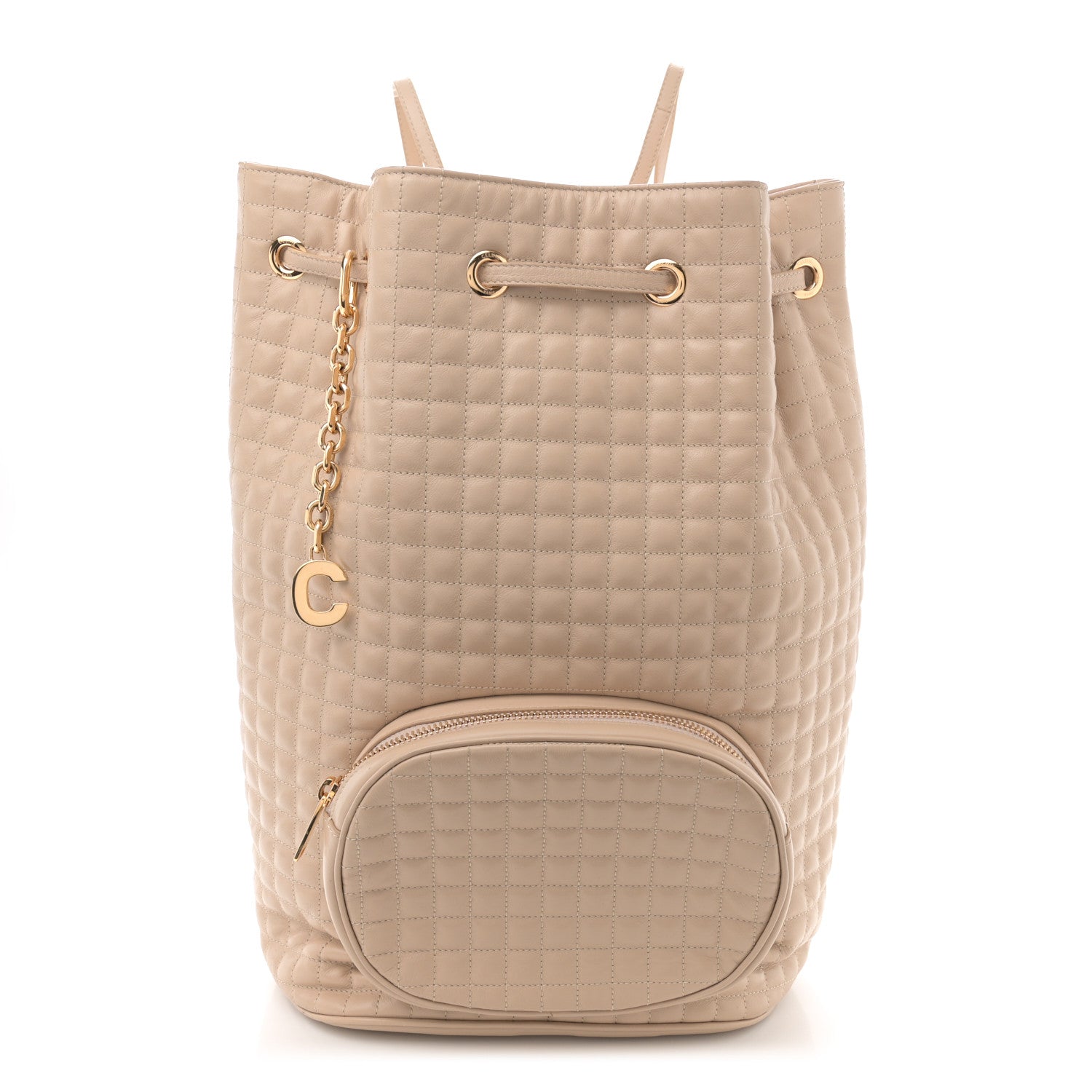 Celine Calfskin Quilted Medium C Backpack Beige 1 of 11