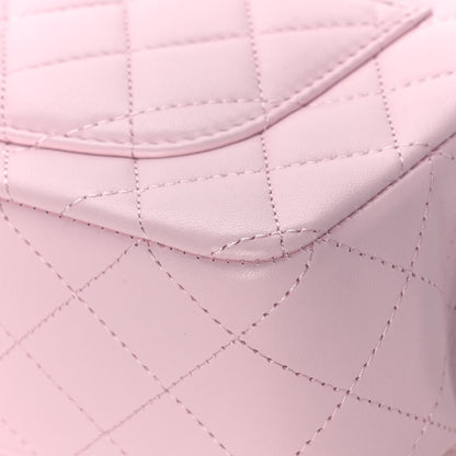 Chanel Lambskin Quilted Mini Top Handle Rectangular Flap Light Pink 12 of 14