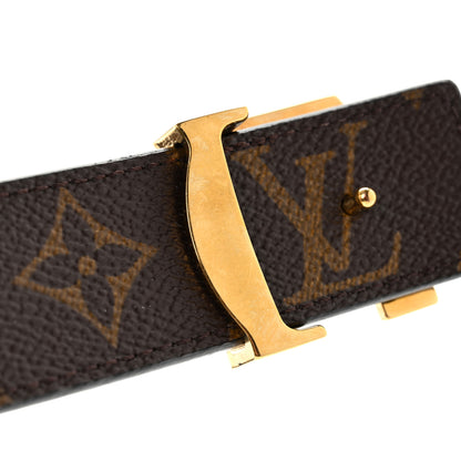 Louis Vuitton Calfskin Monogram 30mm LV Initiales Reversible Belt 85 34 Black 9 of 13