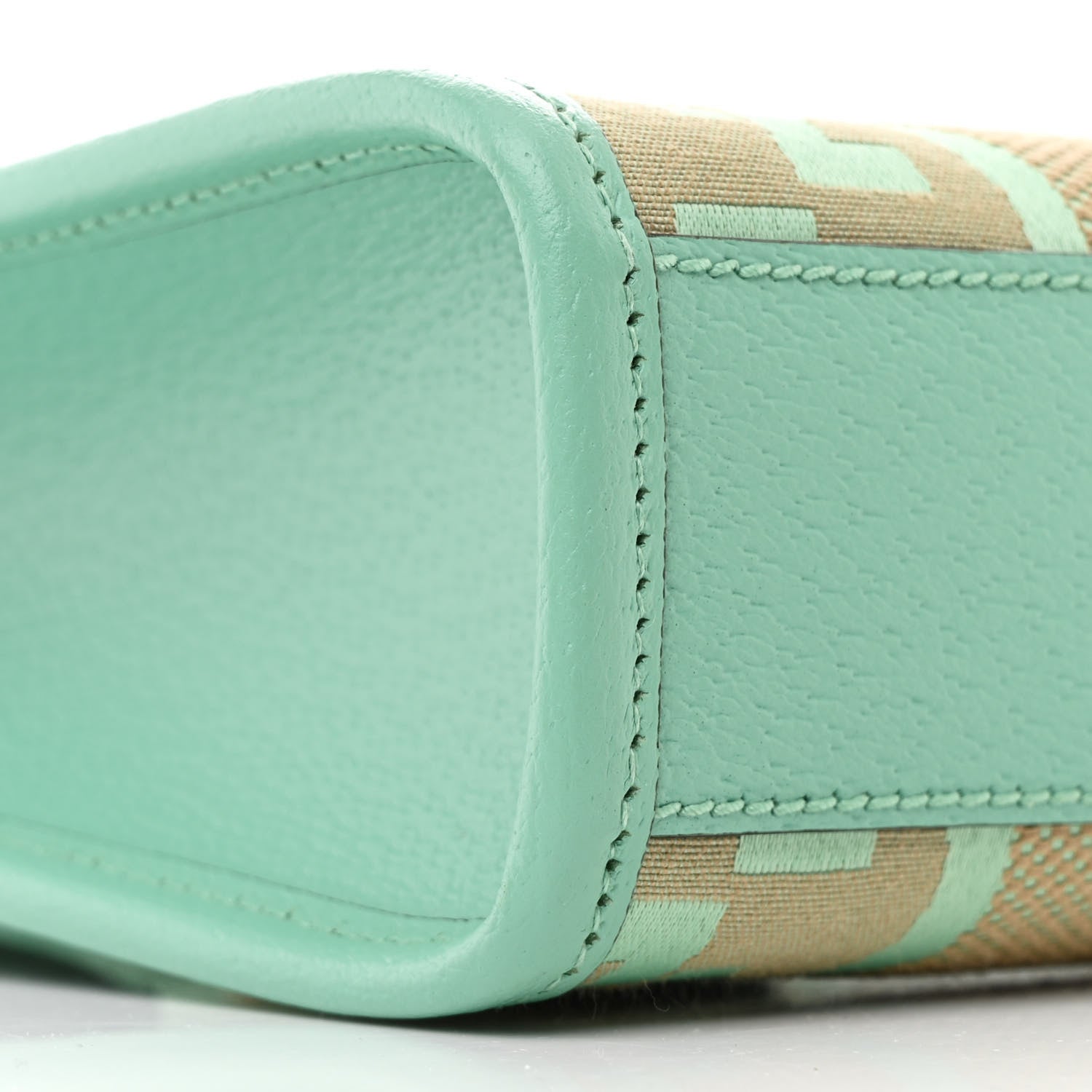 Gucci Monogram Jumbo GG Textured Dollar Calfskin Mini Tote Bag Pepperlight Mint 9 of 10