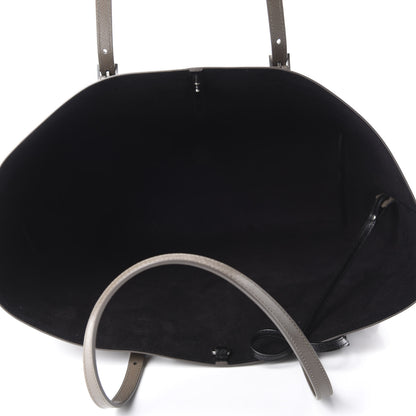 Saint Laurent Grained Calfskin Large Shopping Tote Warm Taupe Black 5 of 9