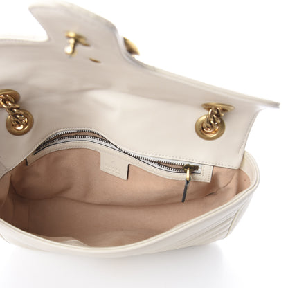 Gucci Calfskin Matelasse Small GG Marmont Shoulder Bag White 4 of 8