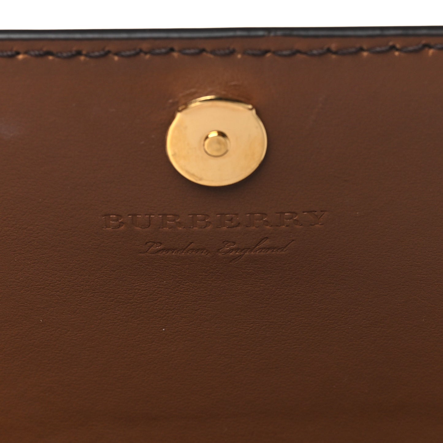 Grained Calfskin House Check Tartan Mix Hampshire Wallet On Chain Tan