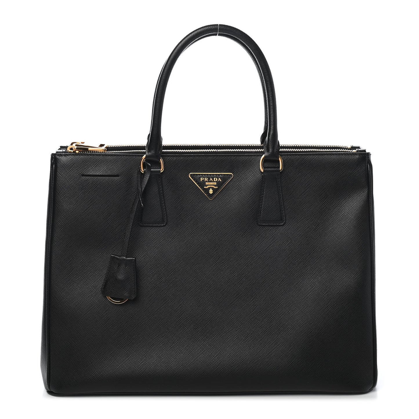 Saffiano Large Galleria Double Zip Tote Black