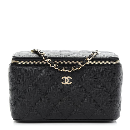Chanel Caviar Quilted Small Vanity Case With Chain Black 1 of 9