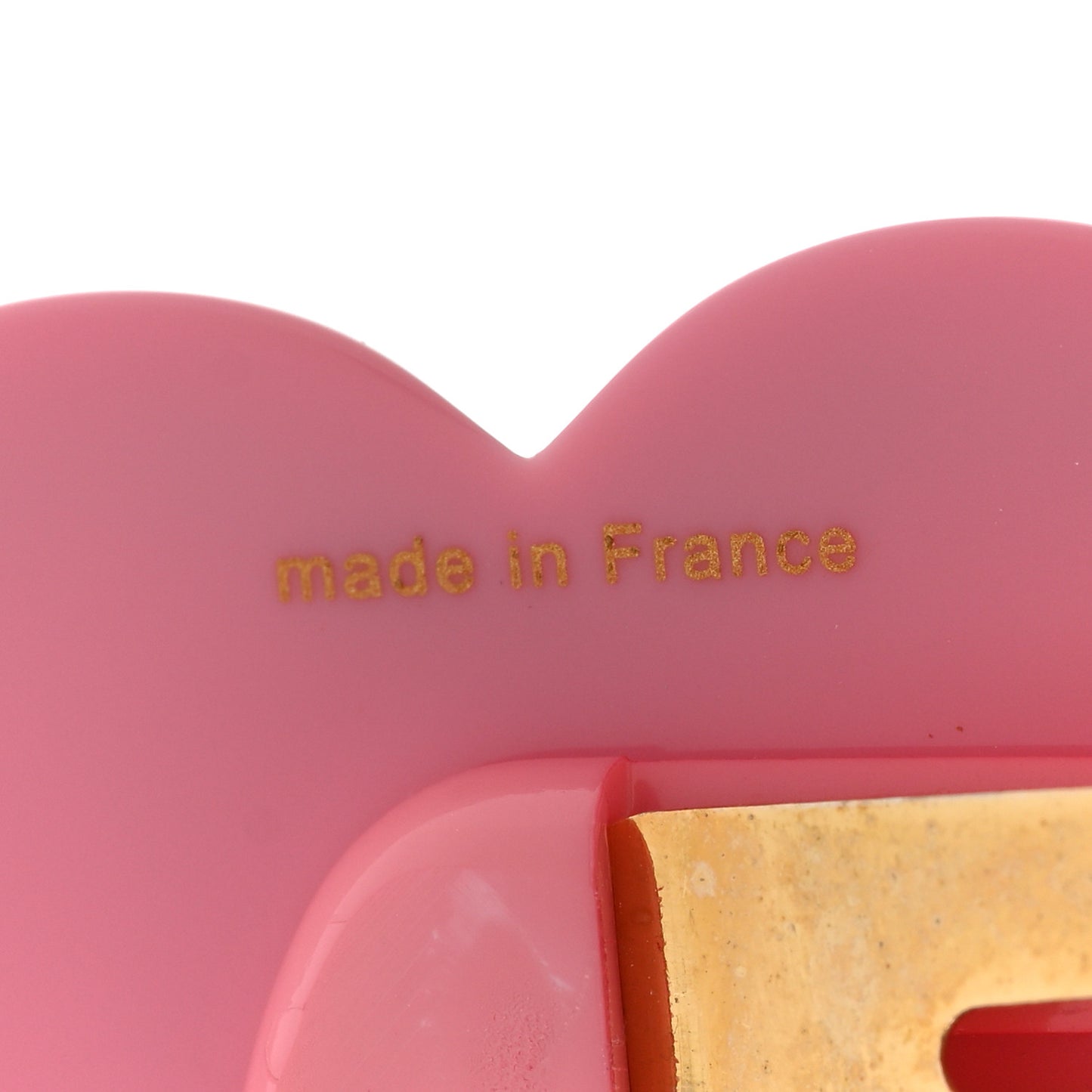 Resin Crystal Heart Hair Barrette Pink