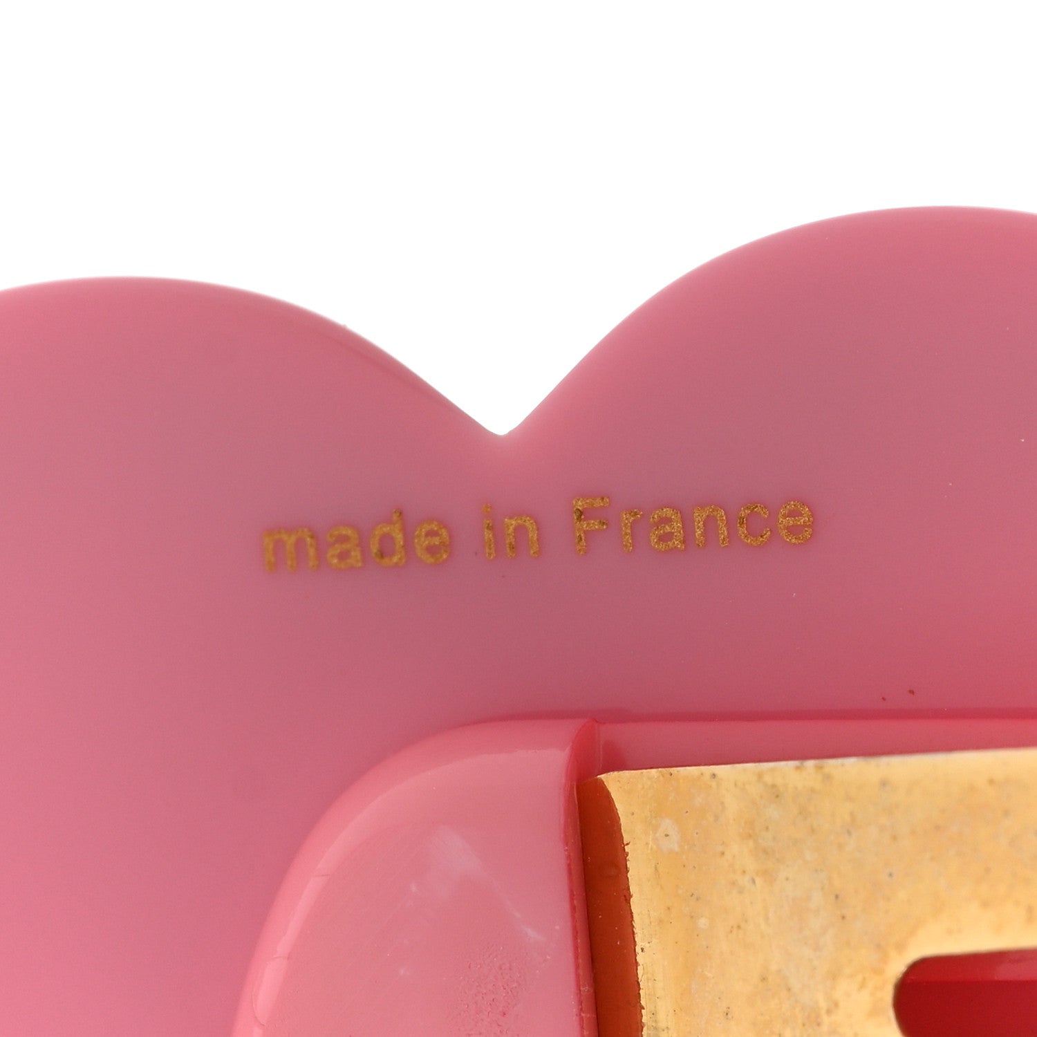 Gucci Resin Crystal Heart Hair Barrette Pink 4 of 5