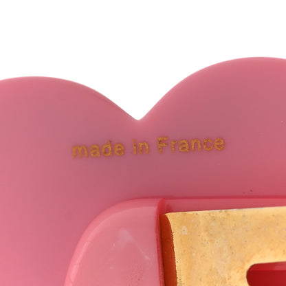 Gucci Resin Crystal Heart Hair Barrette Pink 4 of 5