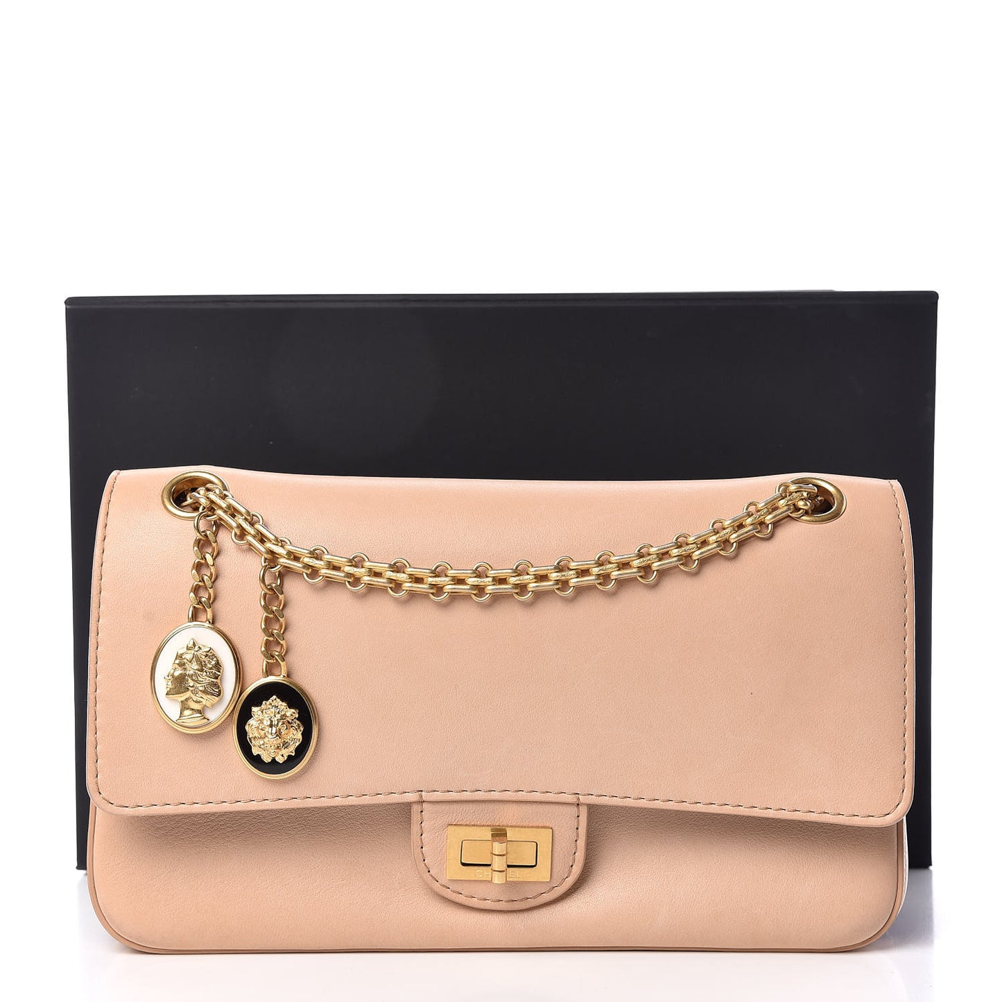 Calfskin Nude 2.55 Medals Reissue 225 Flap Beige