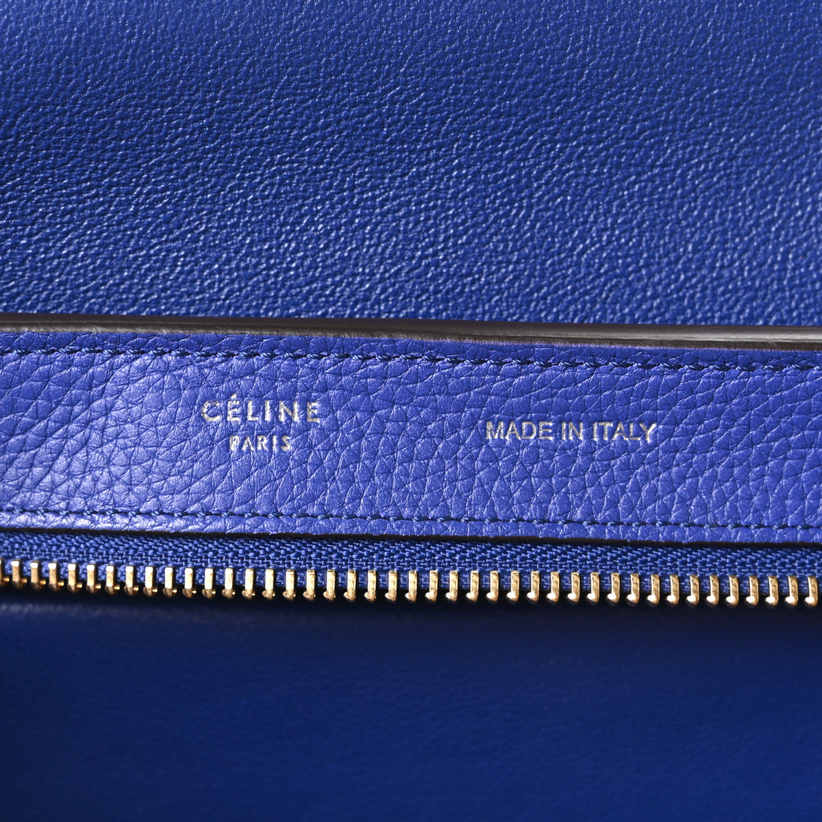 Celine Drummed Calfskin Suede Small Trapeze Indigo 6 of 9