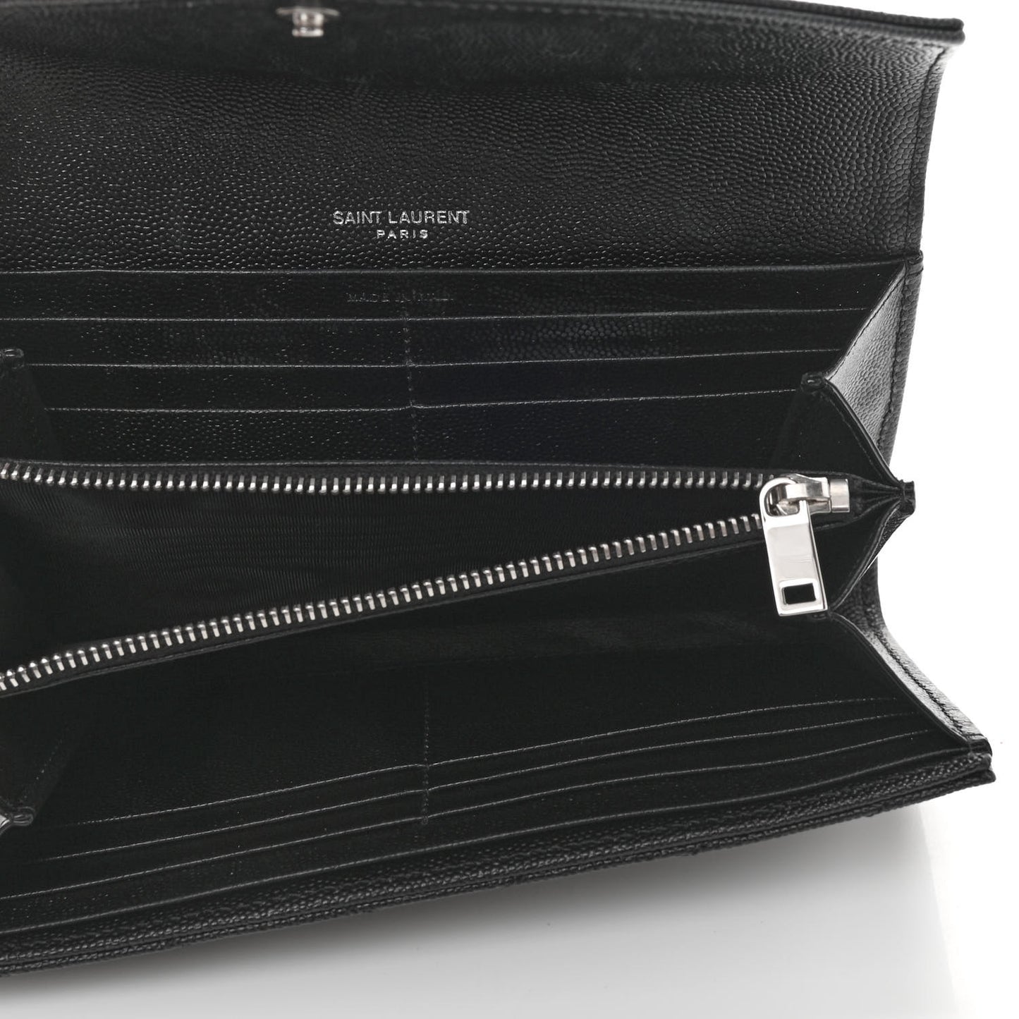 Grain De Poudre Matelasse Chevron Monogram Flap Wallet Black