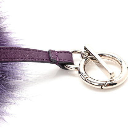 Fendi Fox Fur Shiny Nappa Bi-Color U ABCharm Bag Charm Viola White 4 of 5