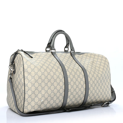 Gucci GG Plus Monogram Large Carry On Duffle Bag Ecru Grigio 2 of 14