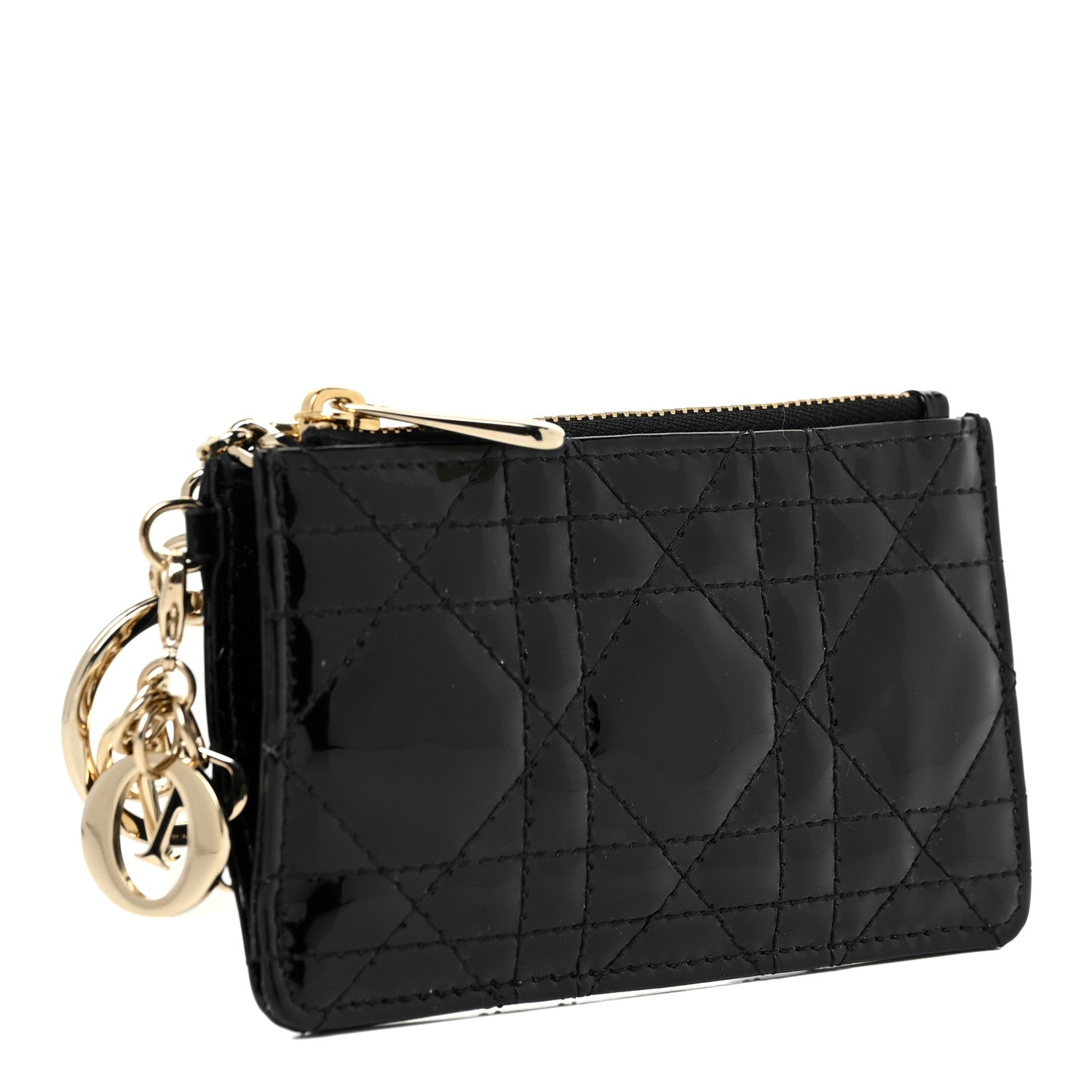 Christian Dior Patent Cannage Lady Dior Card Holder Black 3 of 10