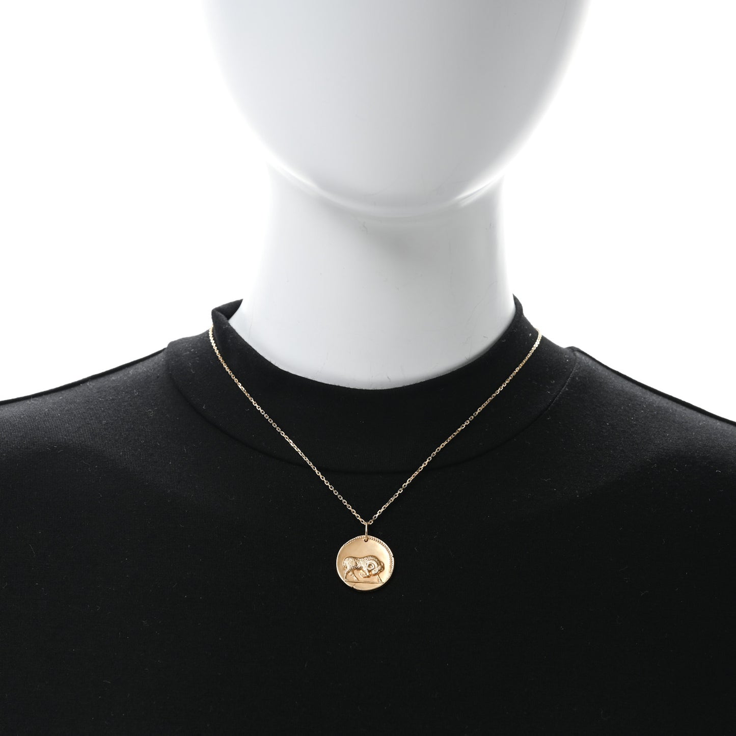 18K Yellow Gold Zodiac Aries Pendant Necklace