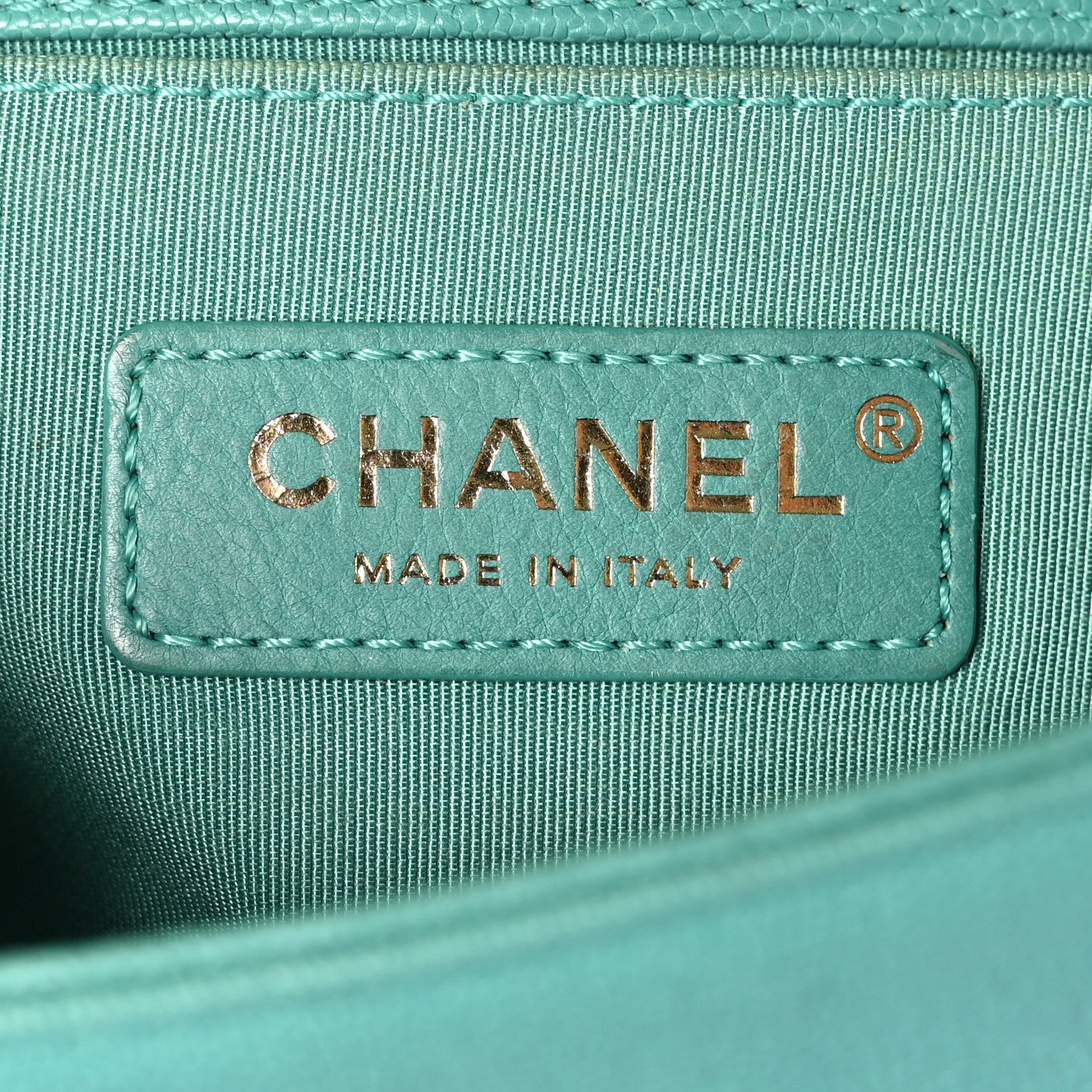 Chanel Caviar Chevron Quilted Small Boy Flap Green 7 of 10