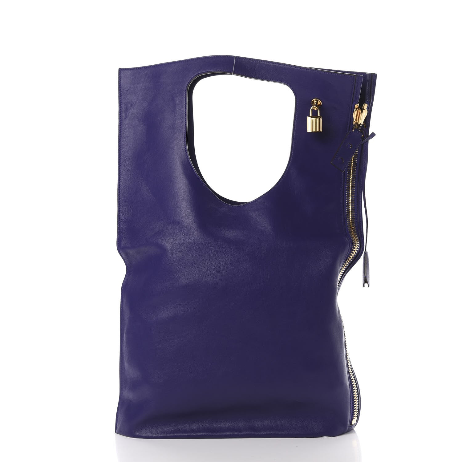 Tom Ford Ramskin Large Alix Padlock Zip Shoulder Bag Violet 4 of 13