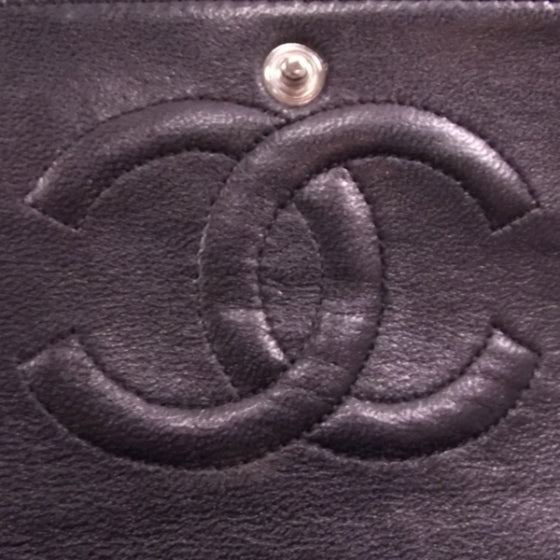 Patent Medium Double Flap Black