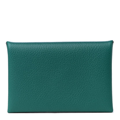 Hermes Evercolor Calvi Verso Card Case Malachite Bleu Atoll 1 of 4