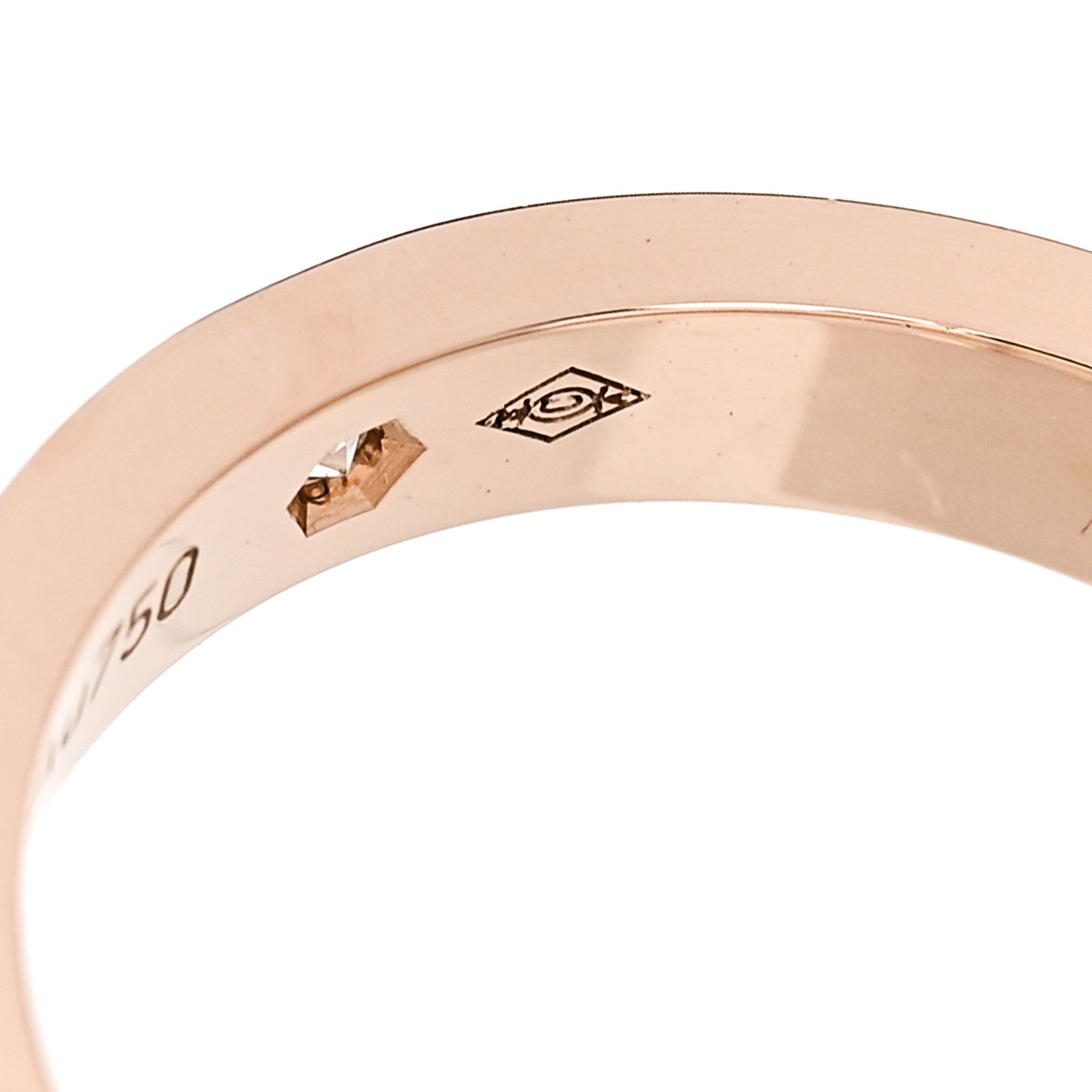 Cartier 18K Pink Gold Diamond 3mm C De Cartier Wedding Band Ring 48 4.5 5 of 6