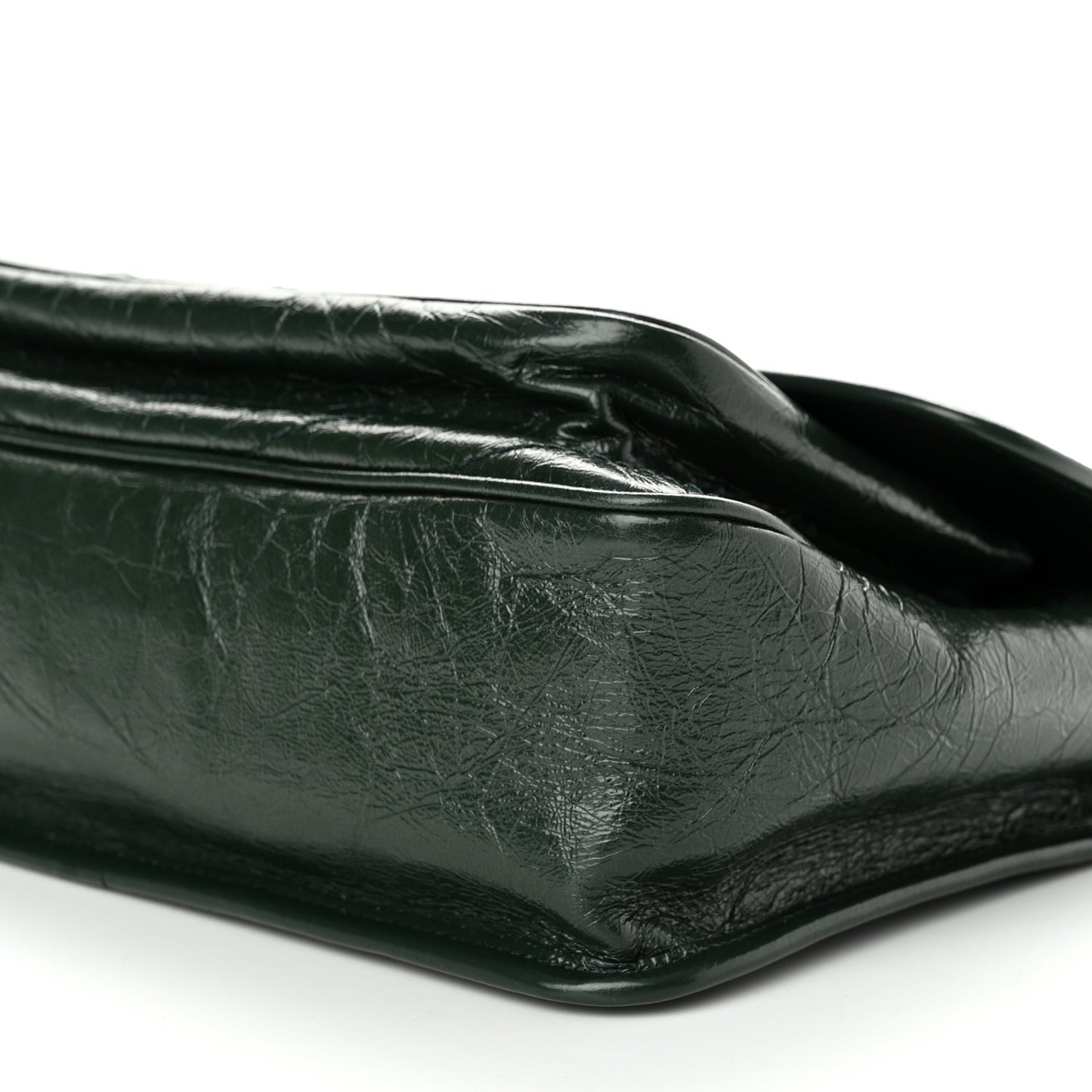 Crinkled Calfskin Matelasse Monogram Medium Niki Chain Satchel Dark Green