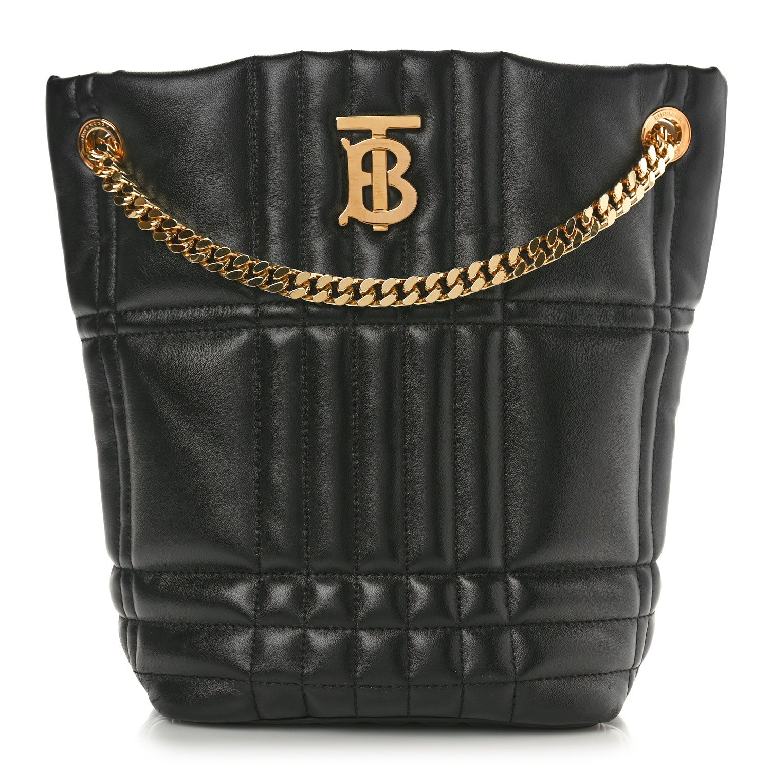 Burberry Lambskin Quilted Small Lola Bucket Bag Black 1 of 9
