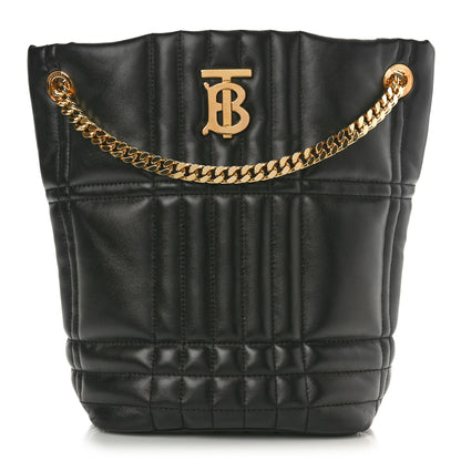 Burberry Lambskin Quilted Small Lola Bucket Bag Black 1 of 9