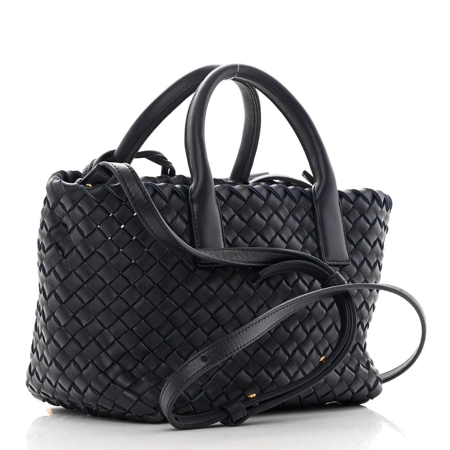 BOTTEGA VENETA Nappa Intrecciato Mini Cabat Black