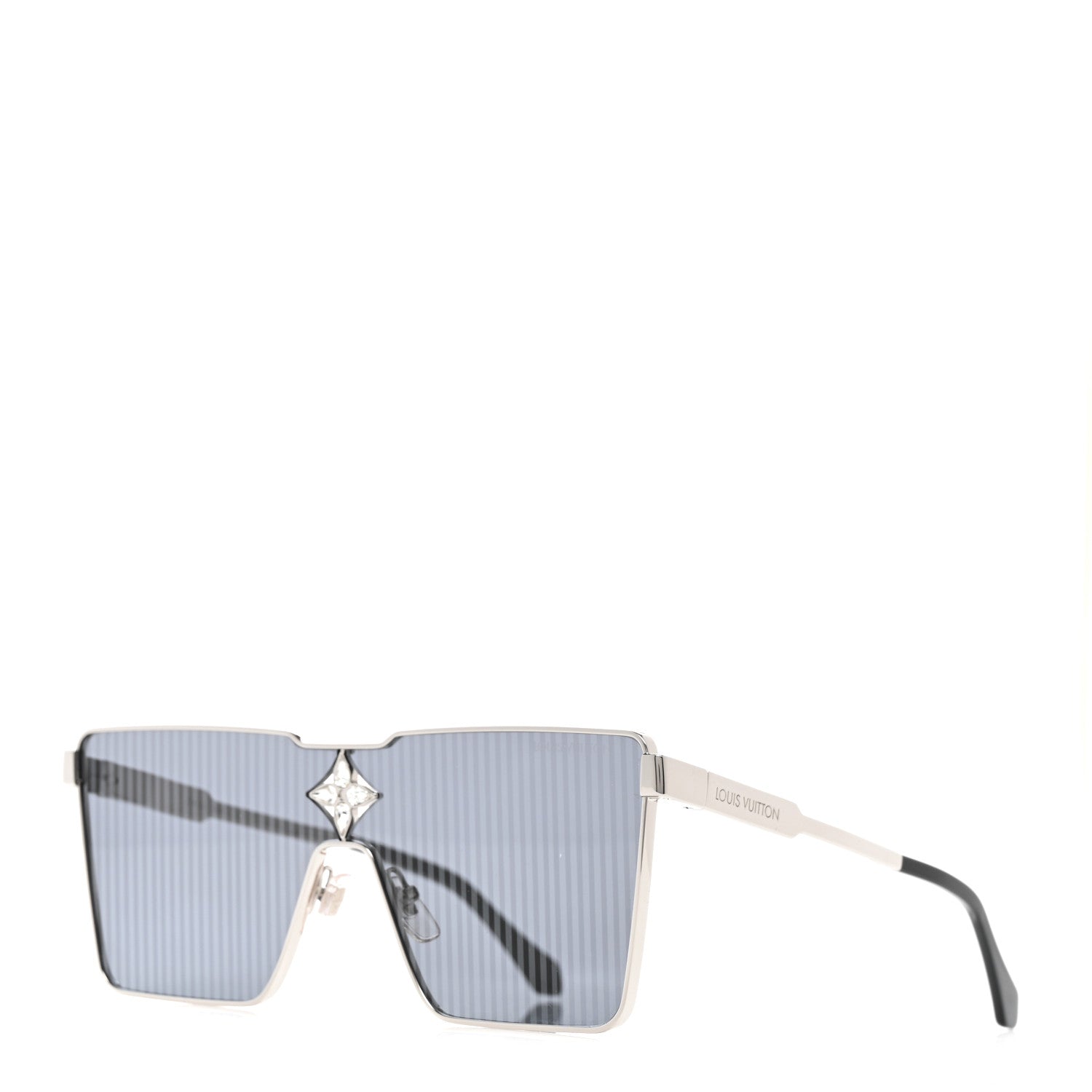Louis Vuitton Metal Swarovski Crystal Cyclone Sunglasses Z1815U Silver 1 of 7