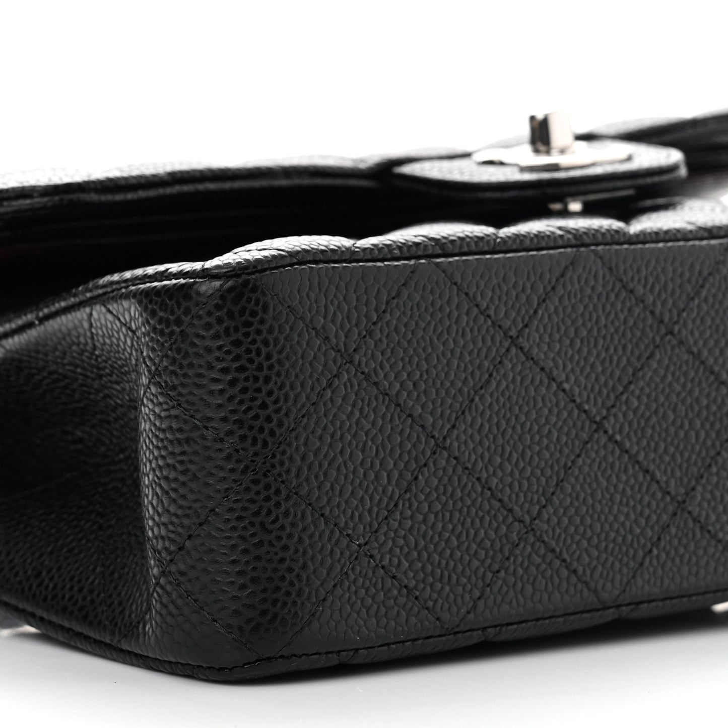 Caviar Quilted Small Double Flap Black