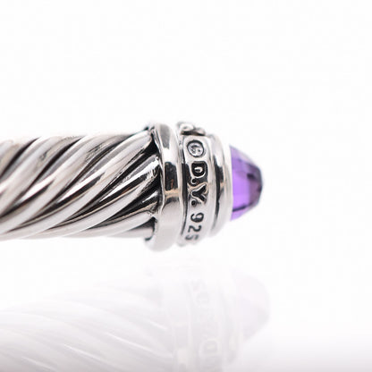David Yurman Sterling Silver Diamond Amethyst 5mm Cable Classics Bracelet 5 of 6