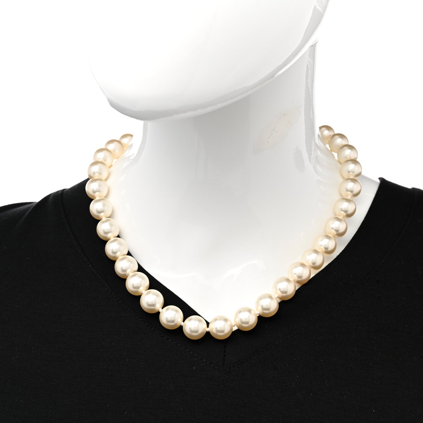 Pearl Crystal Short Necklace Gold