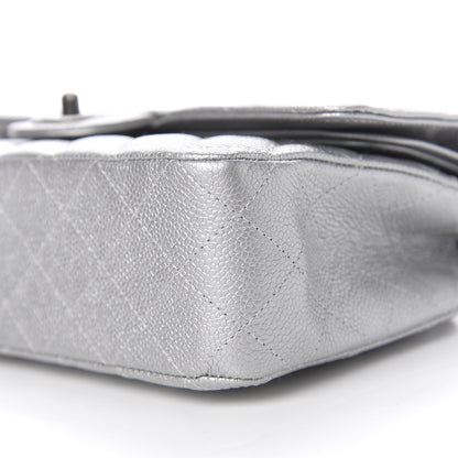 Chanel Metallic Caviar Quilted Medium Double Flap Silver 10 of 12