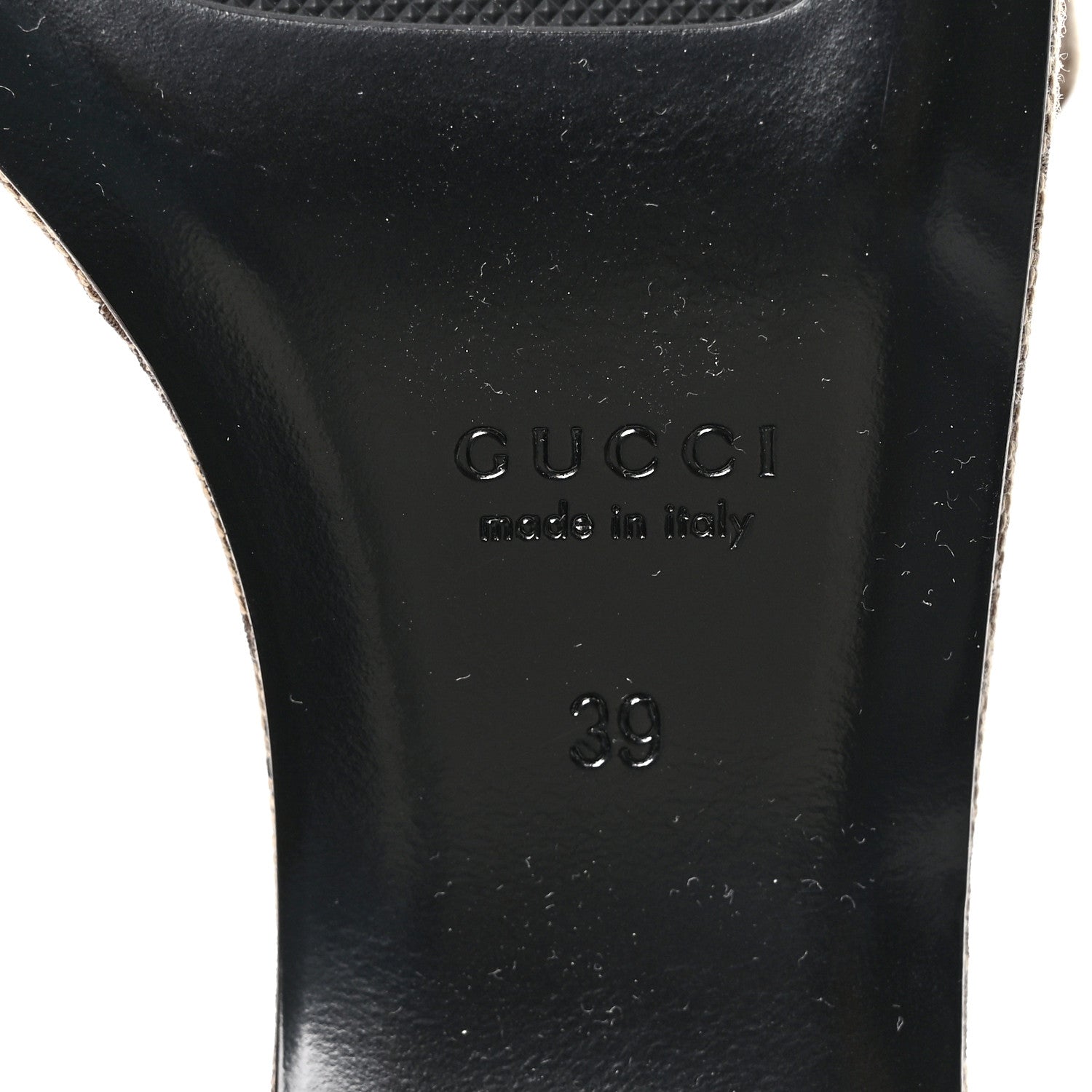 Gucci Monogram Nappa Chalotte Horsebit Ankle Strap 75mm Flatform Sandals 39 Beige Ebony 7 of 8