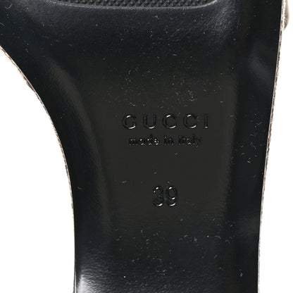 Gucci Monogram Nappa Chalotte Horsebit Ankle Strap 75mm Flatform Sandals 39 Beige Ebony 7 of 8