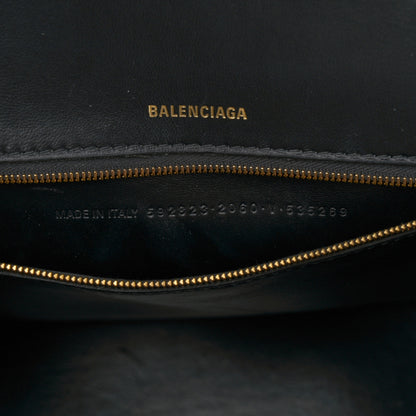 Balenciaga Smooth Calfskin Leopard Print Medium Hourglass Top Handle Bag Beige 7 of 12