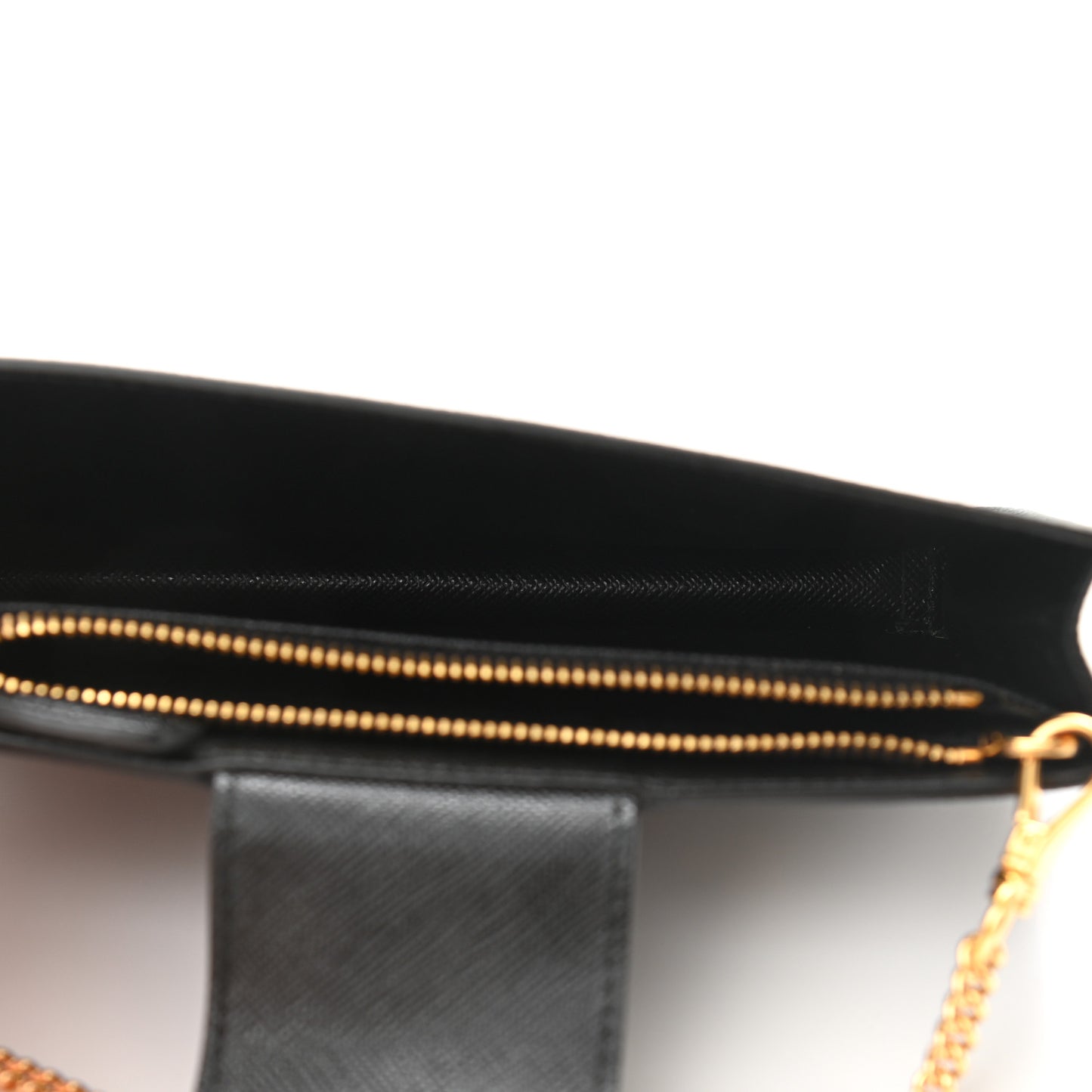 Saffiano Metal Mini Chain Wallet Black
