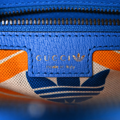 Gucci X ADIDAS Textured Dollar Calfskin Web Trefoil Logo Embossed Mini Bowling Bag Blue 6 of 10