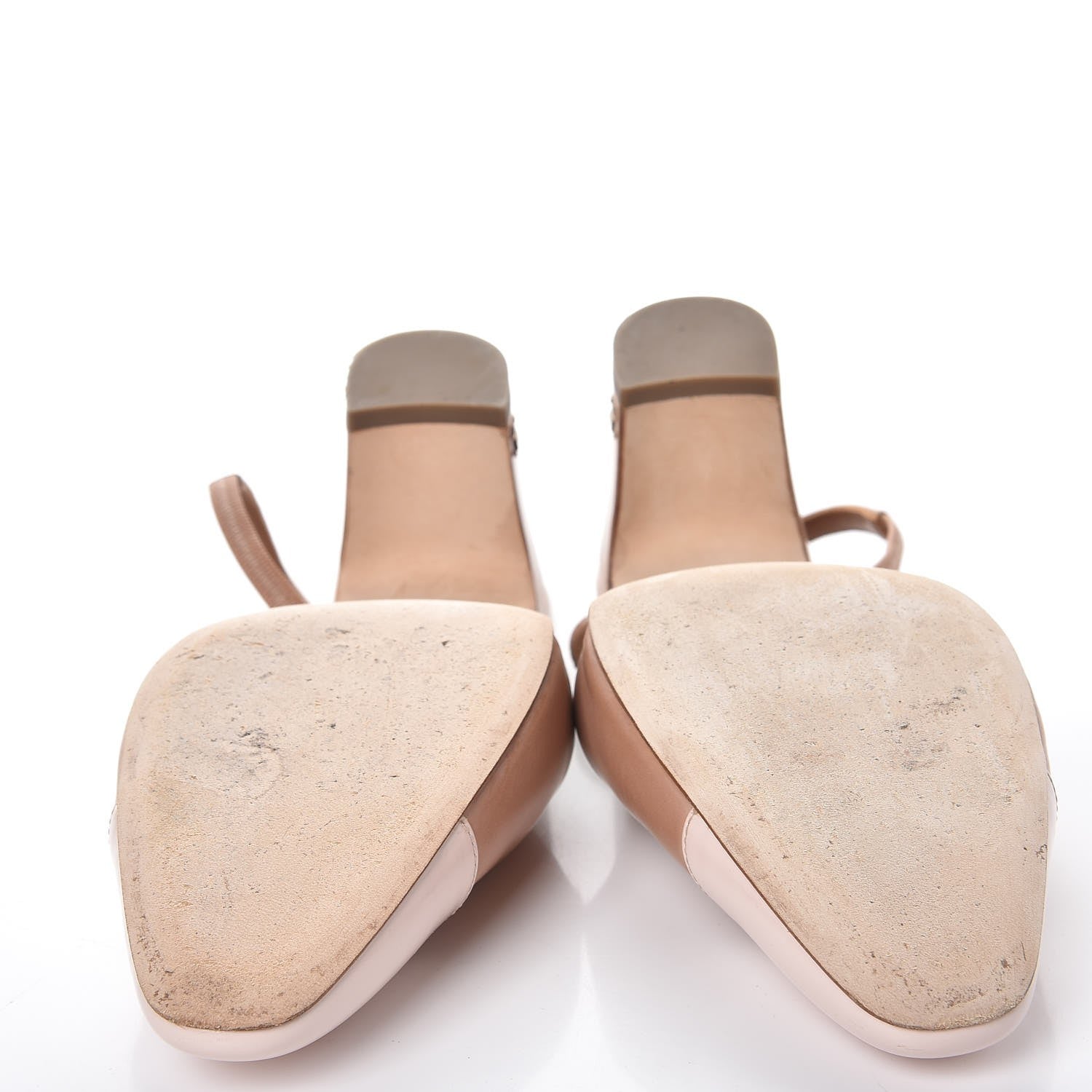 Chanel Calfskin Patent Cap Toe CC Slingback Sandals 39.5 Beige Pink 9 of 14
