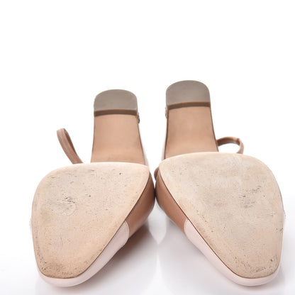Chanel Calfskin Patent Cap Toe CC Slingback Sandals 39.5 Beige Pink 9 of 14