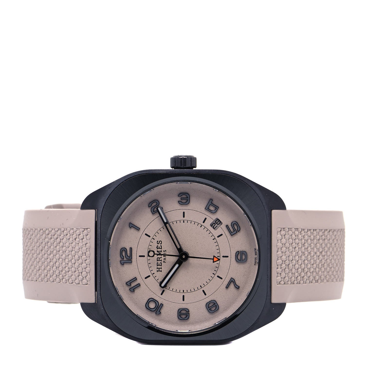 Hermes Titanium Rubber 39mm H08 Special Edition Automatic Watch Taupe 2 of 5