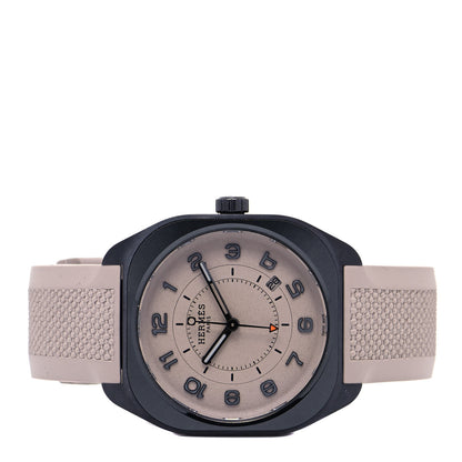 Hermes Titanium Rubber 39mm H08 Special Edition Automatic Watch Taupe 2 of 5
