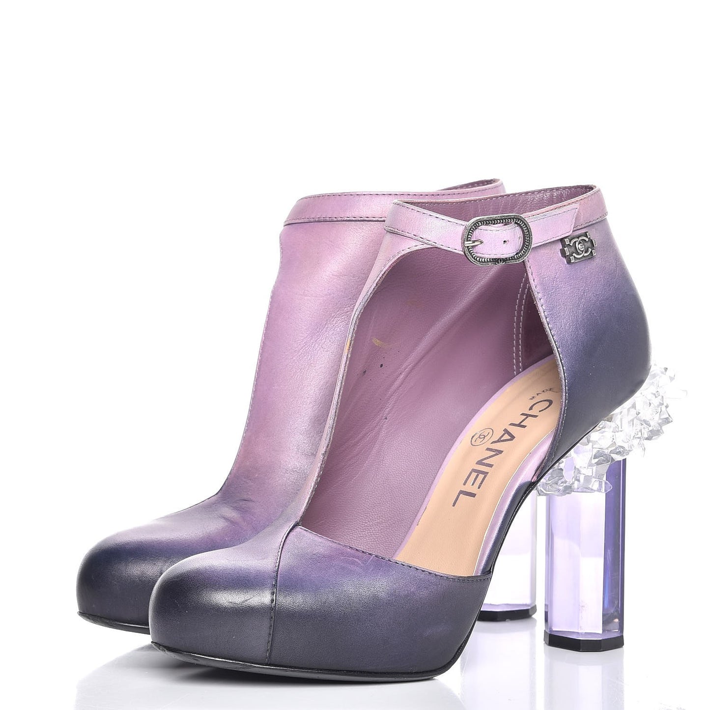 Lambskin Lucite Pump 35.5 Purple Clair