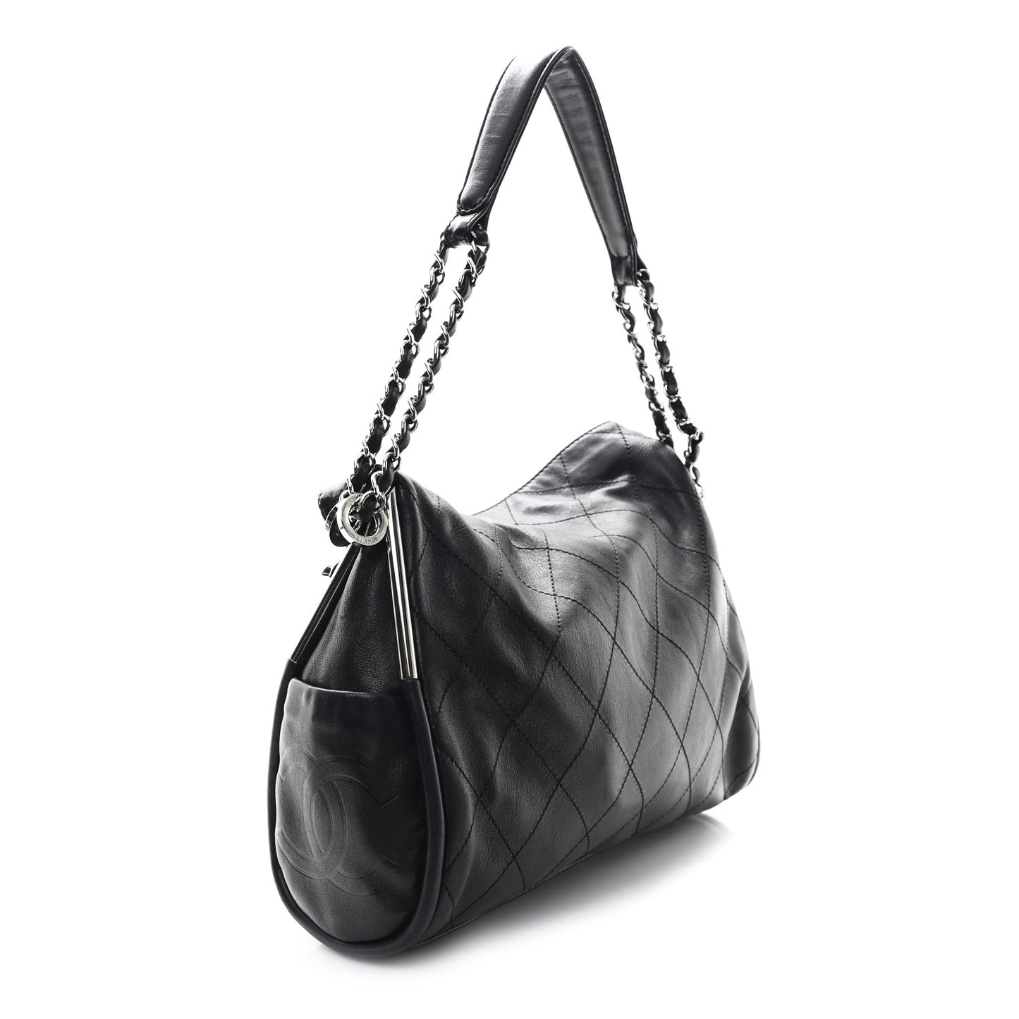 Lambskin Stitched Medium Ultimate Soft Tote Black