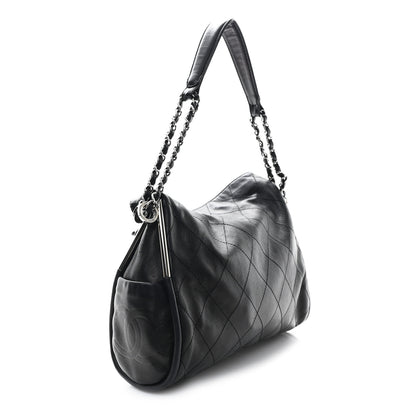 Chanel Lambskin Stitched Medium Ultimate Soft Tote Black 3 of 12
