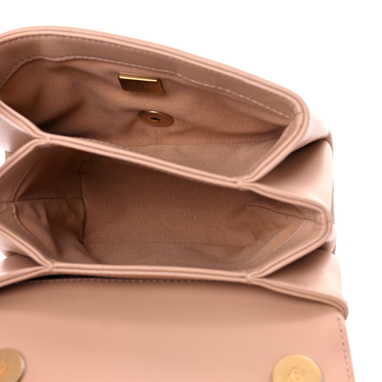 Calfskin Quilted Pearl Jewel Chain Flap Beige