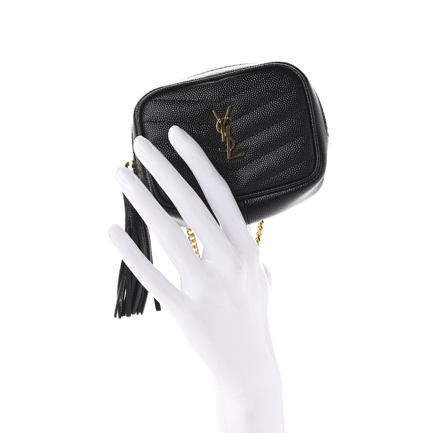 Saint Laurent Grain De Poudre Matelasse Monogram Baby Lou Camera Bag Black 2 of 12
