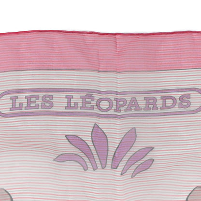 Hermes Silk Les Leopards Shawl 140 Orange Rose Violin 3 of 4