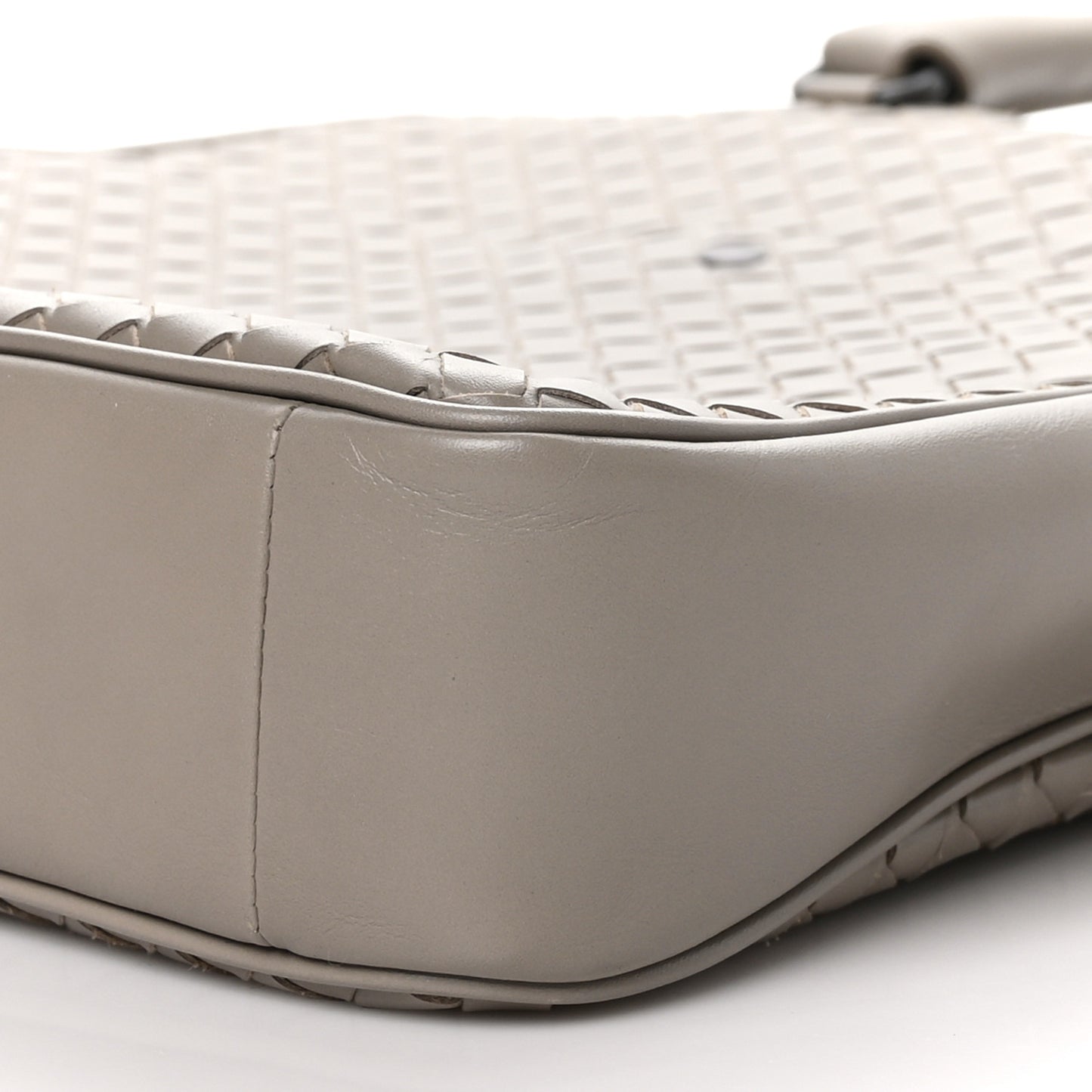 Nappa Intrecciato Front Pocket Convertible Tote Grey