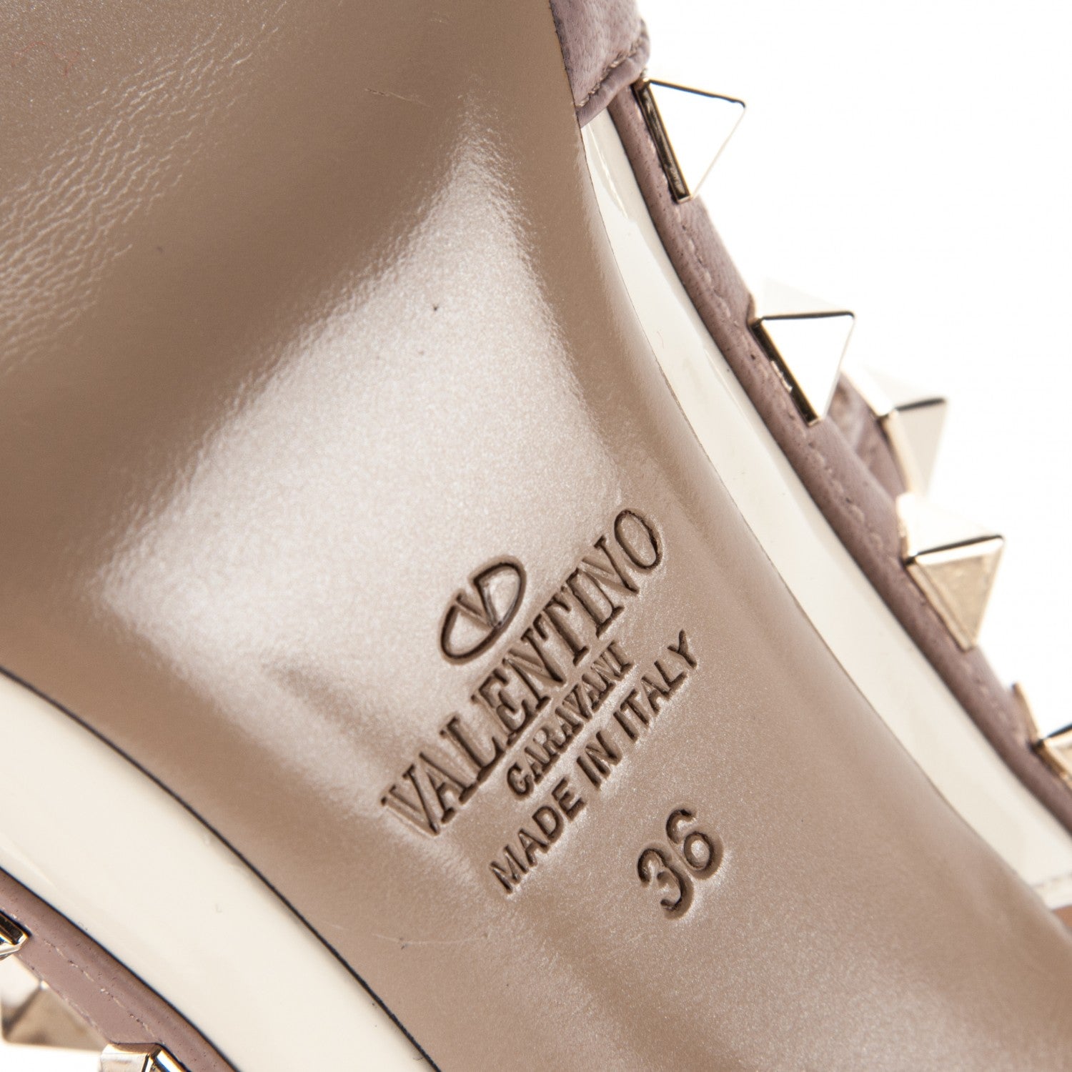 Valentino Garavani Patent Rockstud Ankle Strap 100mm Pumps 36 Light Ivory Poudre 6 of 7